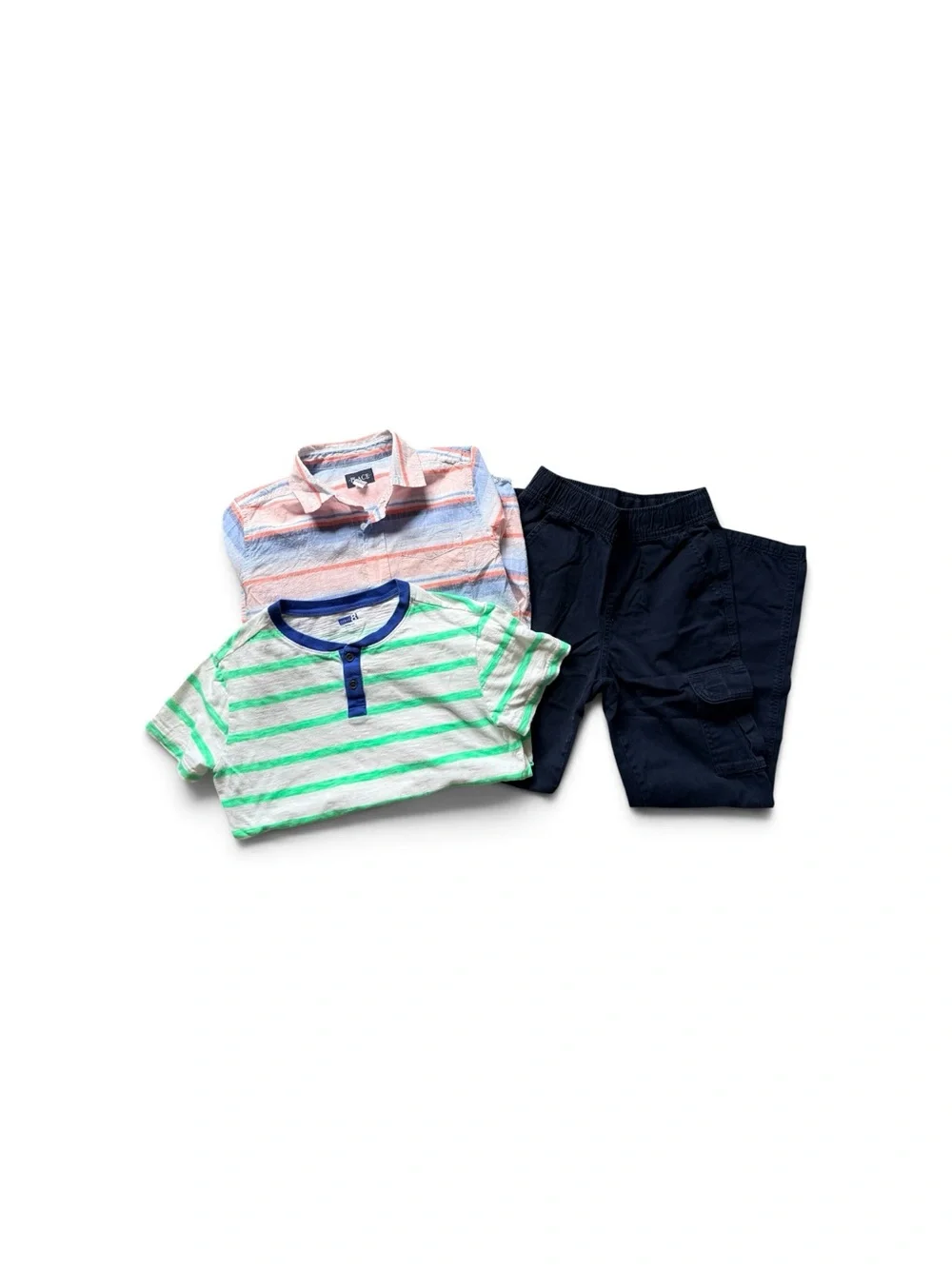 Boy’s Lot -3 Pieces The Children's Place Slim Navy Pants Size 12 With Shirts